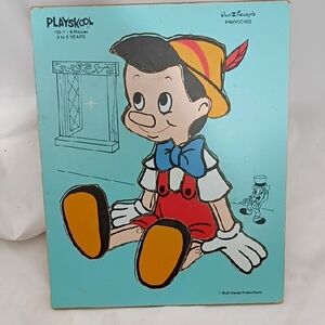 Vintage Playskool Pinocchio Wooden puzzle 8 Piece Walt Disney